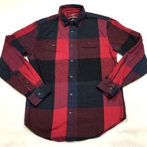 URBAN PIPELINE Ultimate Flannel Shirt Men S Red Blue Color Block Plaid Retro